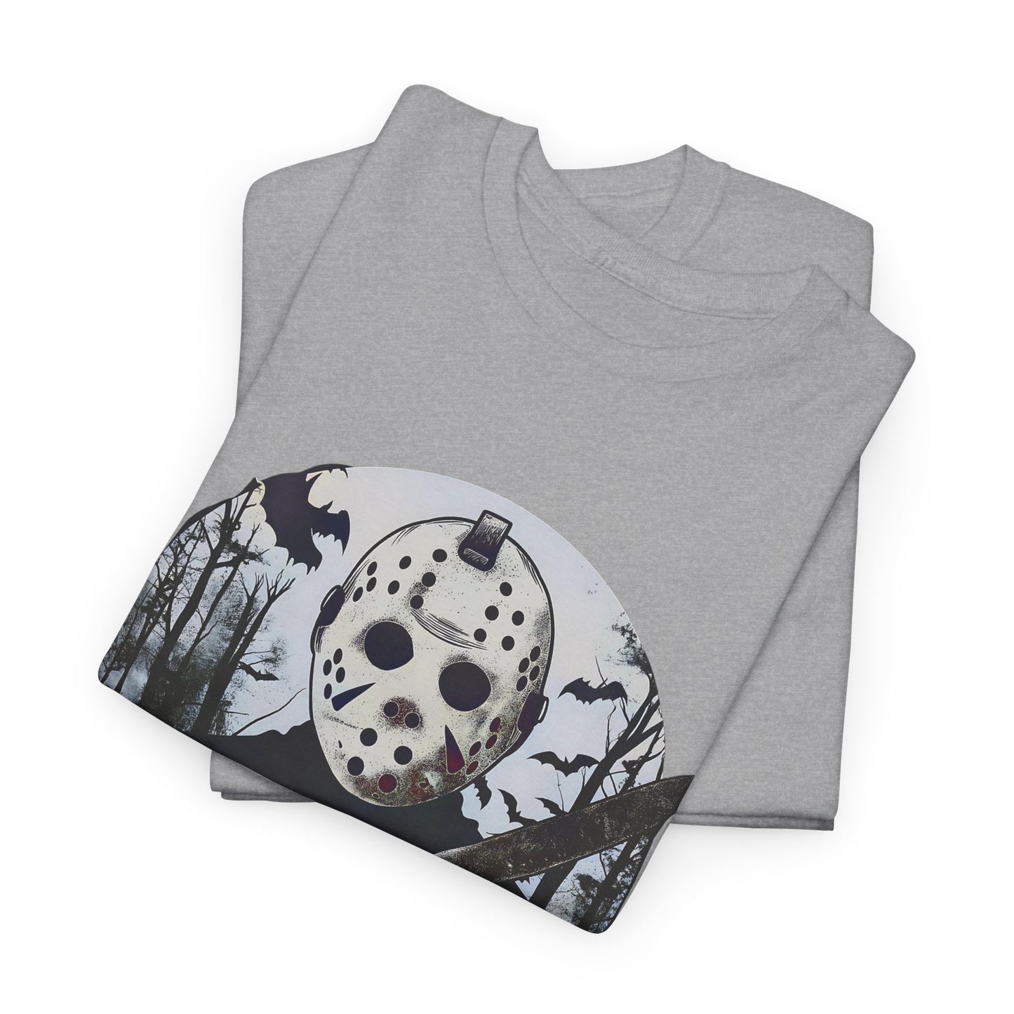 Halloween Horror Mask T-Shirt Michael Myer Mask Graphic Tee Spooky Movie Apparel