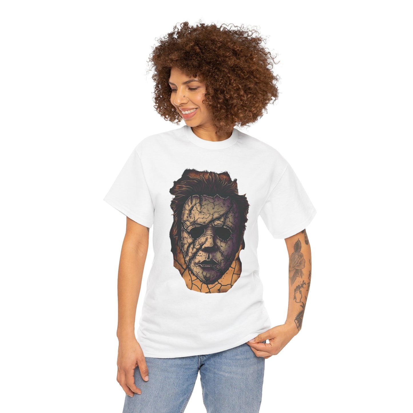 Michael Myers Mask Horror T-Shirt Halloween Costume Tee Spooky Movie Merchandise