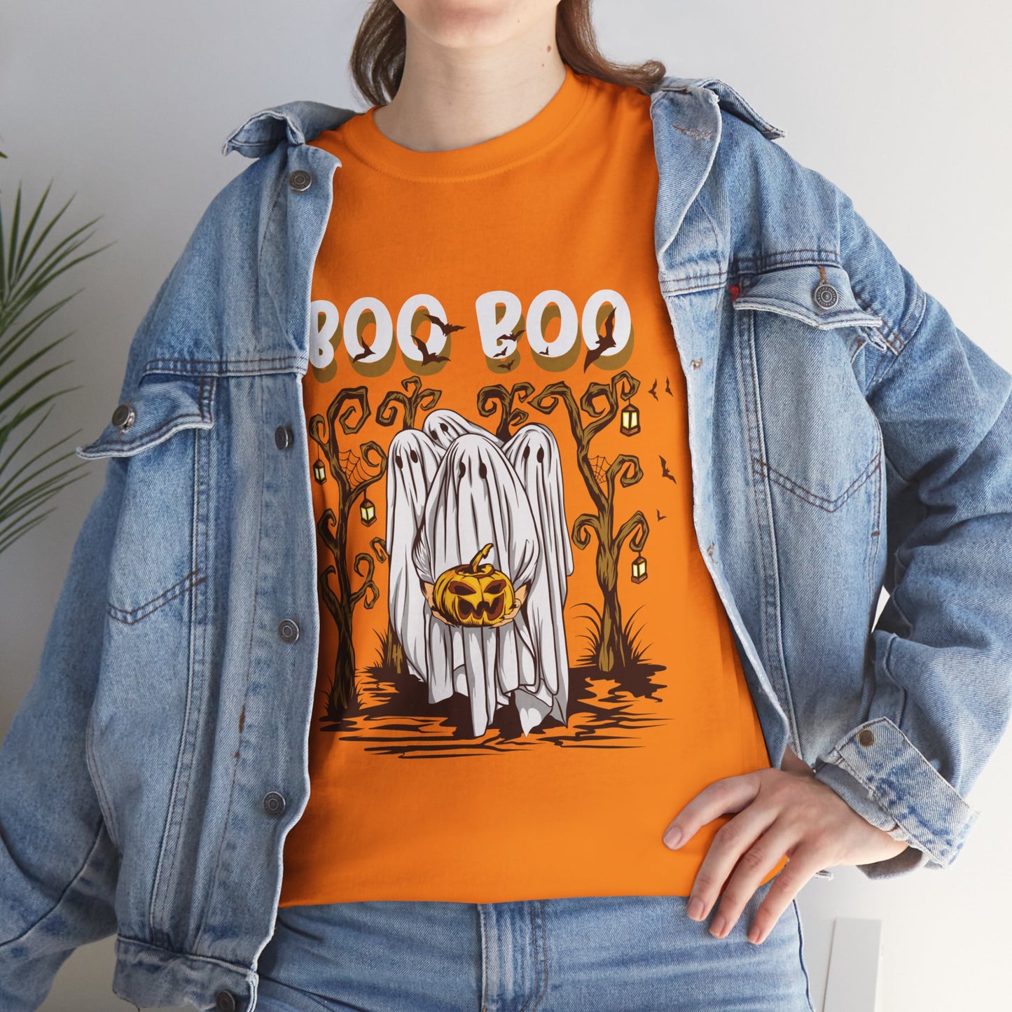 Boo T-Shirt Spooky Ghost Halloween Tee Fun Unisex Halloween Graphic Shirt Cute Ghost Design Unique Halloween Apparel