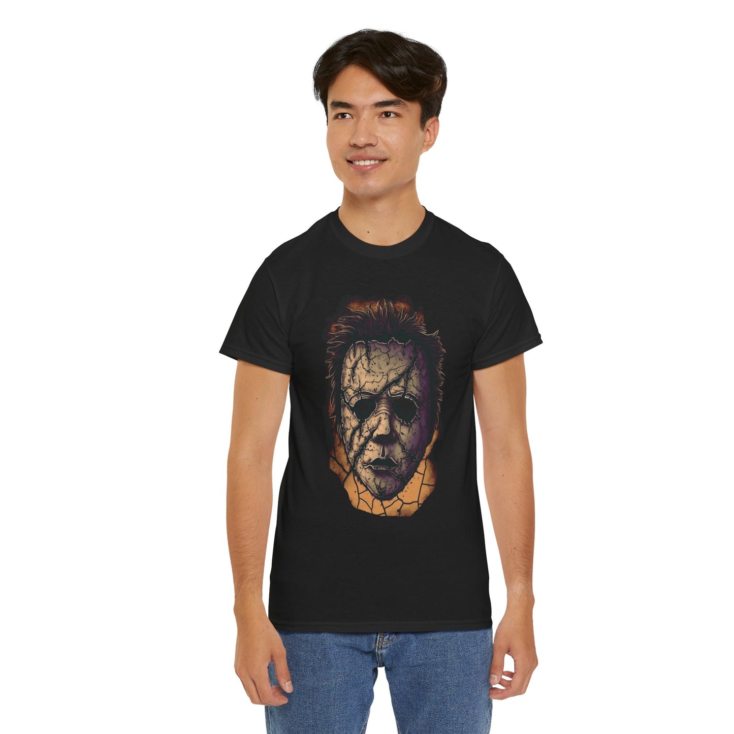 Michael Myers Mask Horror T-Shirt Halloween Costume Tee Spooky Movie Merchandise