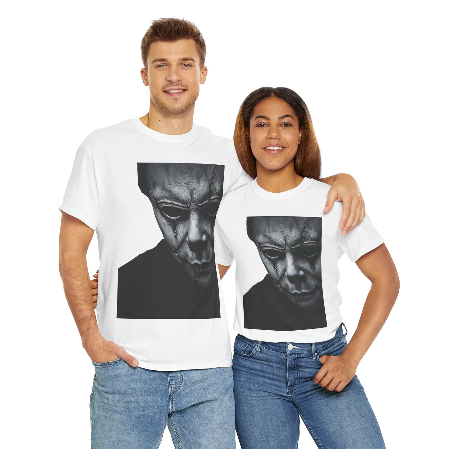 Michael Myers Tee, Halloween Graphic T-Shirt, Horror Mask Top, Unisex Cotton Tee