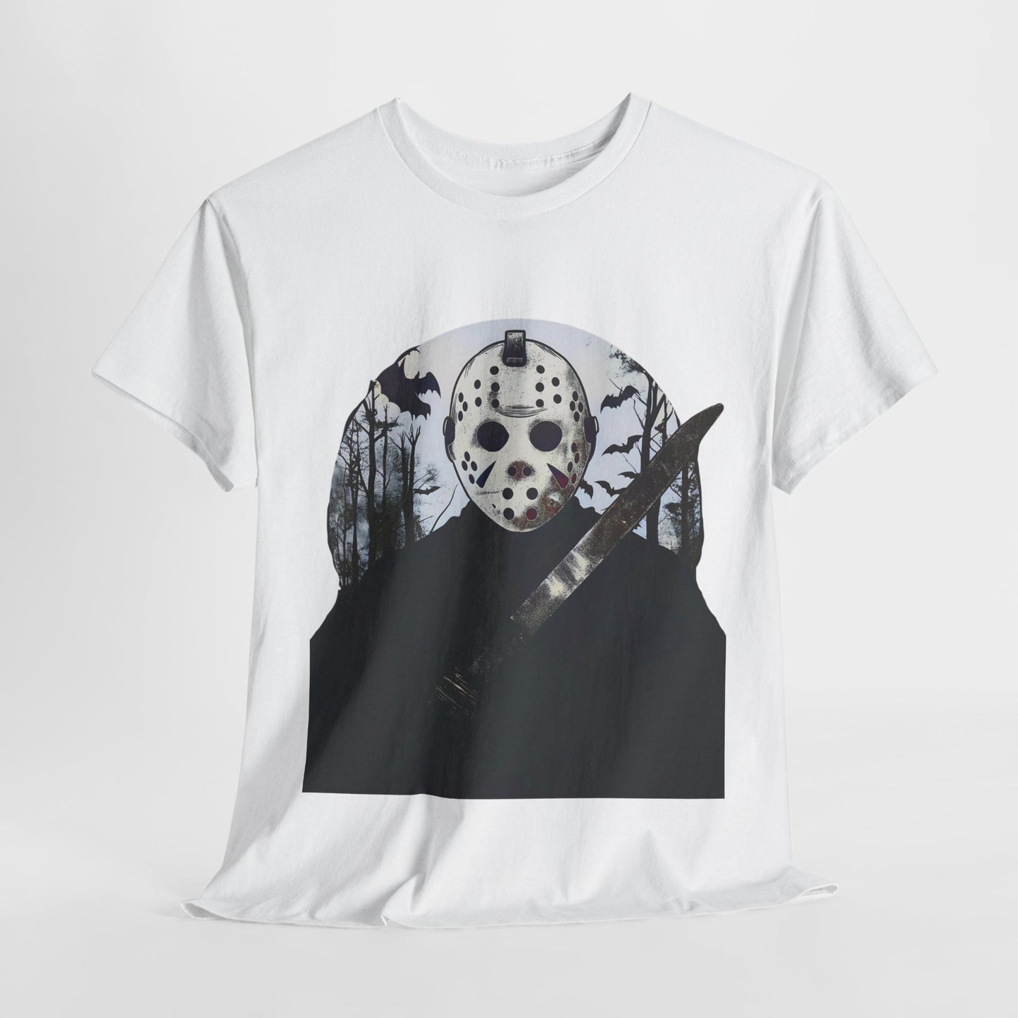 Halloween Horror Mask T-Shirt Michael Myer Mask Graphic Tee Spooky Movie Apparel