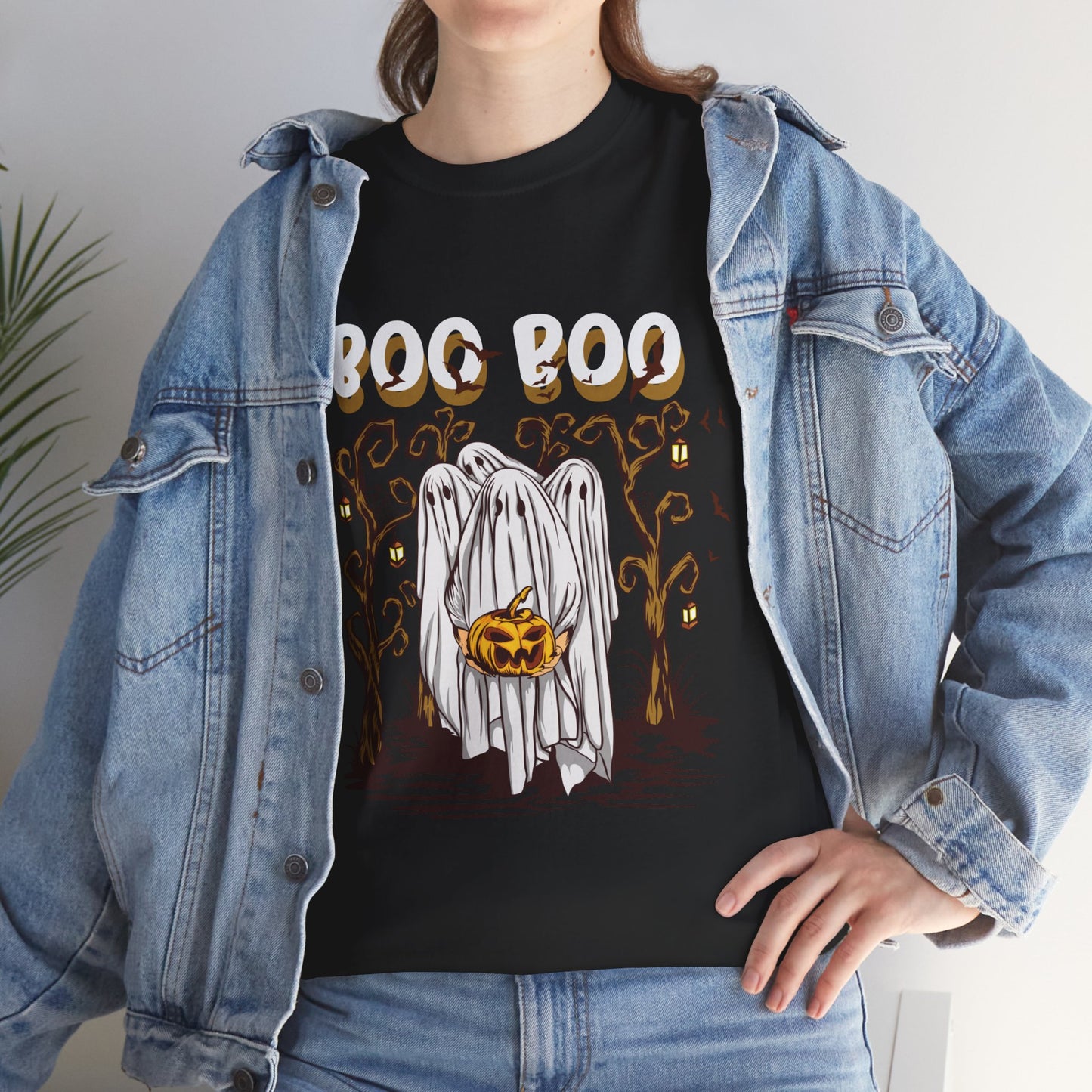 Boo T-Shirt Spooky Ghost Halloween Tee Fun Unisex Halloween Graphic Shirt Cute Ghost Design Unique Halloween Apparel