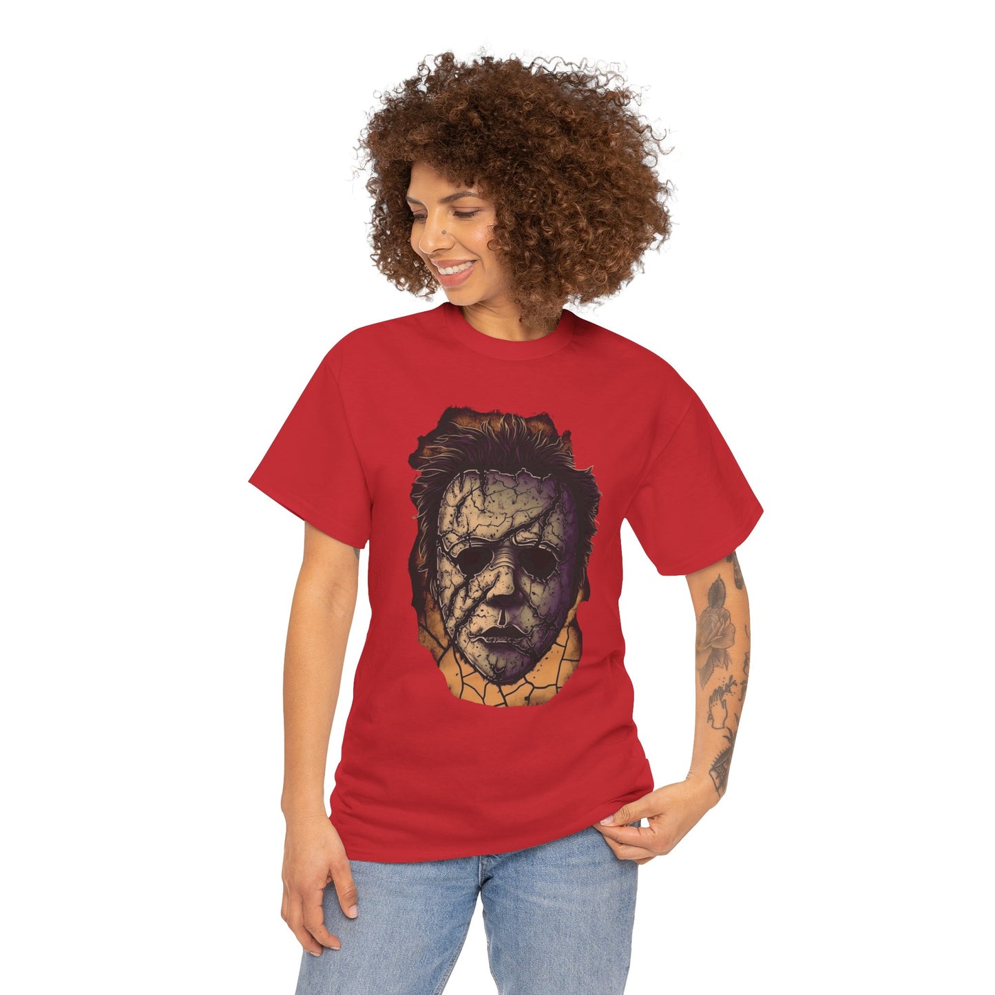 Michael Myers Mask Horror T-Shirt Halloween Costume Tee Spooky Movie Merchandise