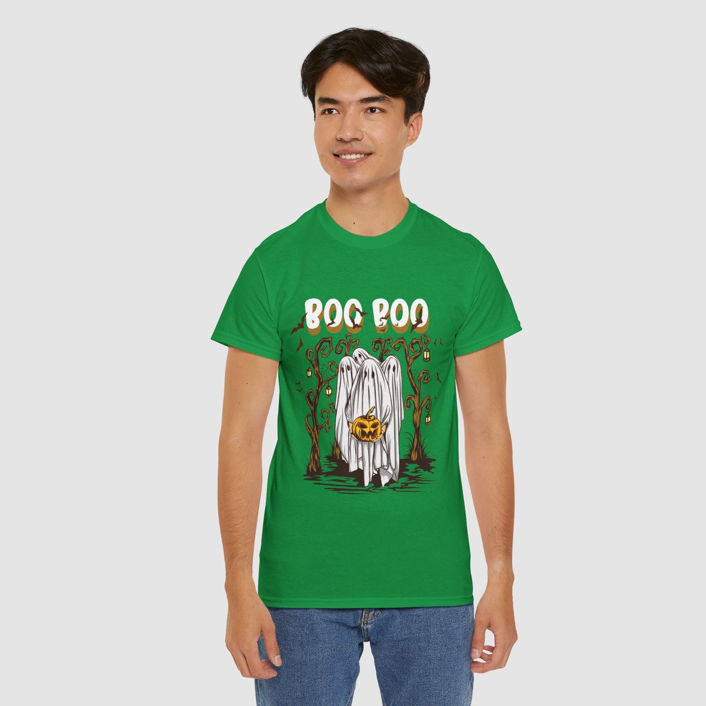 Boo T-Shirt Spooky Ghost Halloween Tee Fun Unisex Halloween Graphic Shirt Cute Ghost Design Unique Halloween Apparel