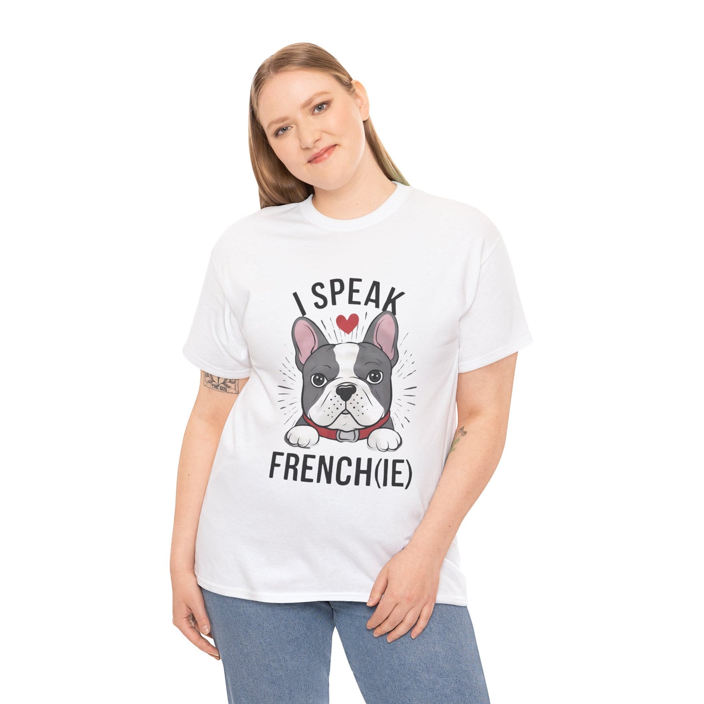 I Speak French(ie) T-Shirt Funny French Bulldog Lover Tee Unisex Casual Dog Lover Apparel Cute & Cool Gift Idea