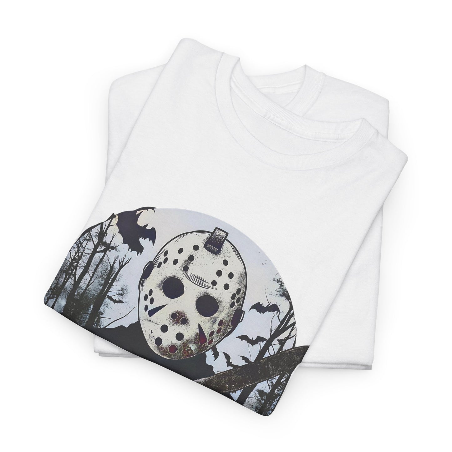 Halloween Horror Mask T-Shirt Michael Myer Mask Graphic Tee Spooky Movie Apparel