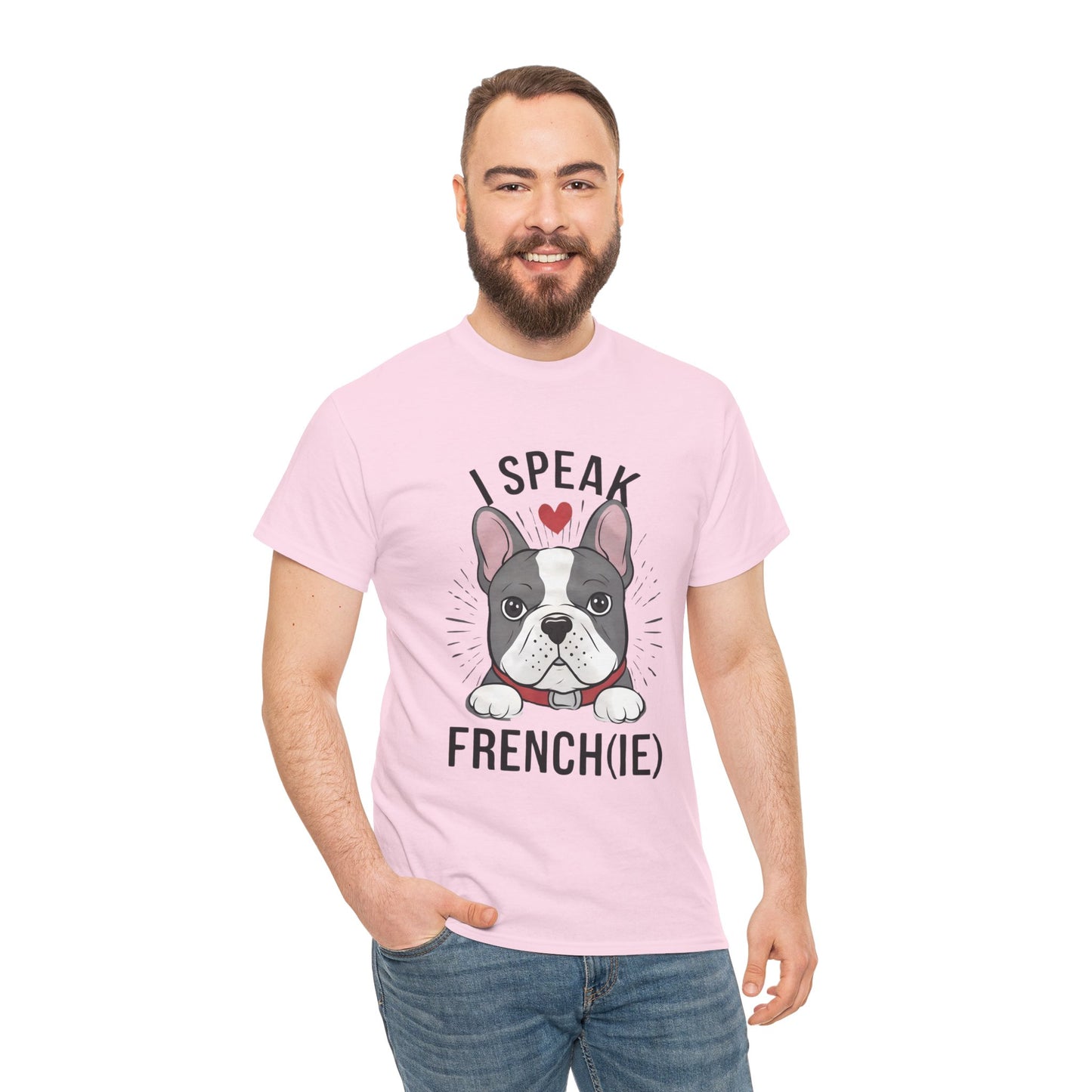 I Speak French(ie) T-Shirt Funny French Bulldog Lover Tee Unisex Casual Dog Lover Apparel Cute & Cool Gift Idea