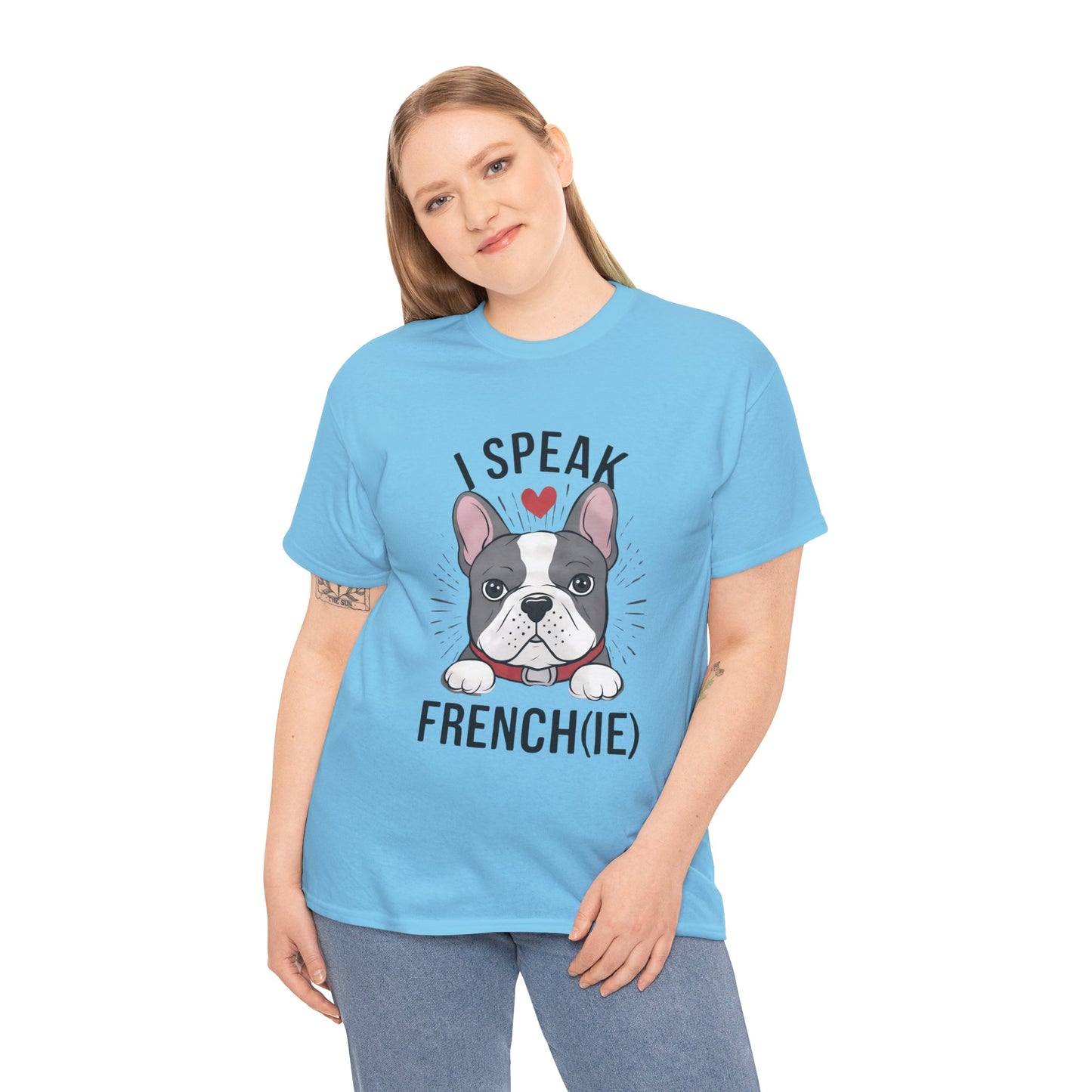 I Speak French(ie) T-Shirt Funny French Bulldog Lover Tee Unisex Casual Dog Lover Apparel Cute & Cool Gift Idea