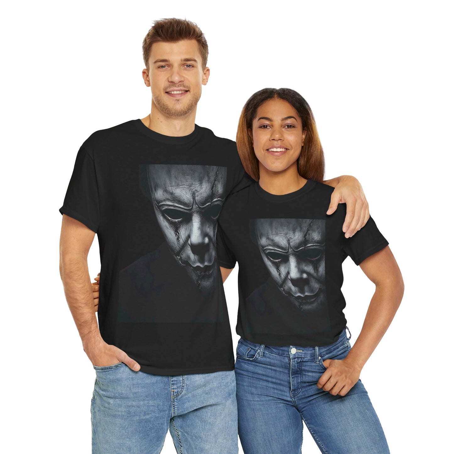 Michael Myers Tee, Halloween Graphic T-Shirt, Horror Mask Top, Unisex Cotton Tee