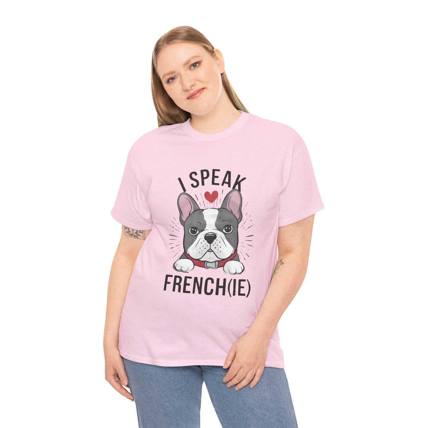 I Speak French(ie) T-Shirt Funny French Bulldog Lover Tee Unisex Casual Dog Lover Apparel Cute & Cool Gift Idea