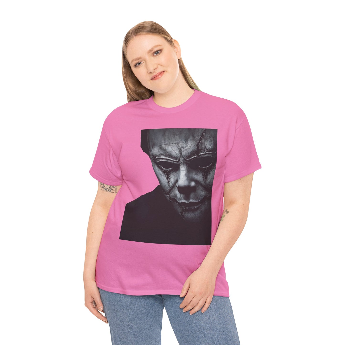 Michael Myers Tee, Halloween Graphic T-Shirt, Horror Mask Top, Unisex Cotton Tee