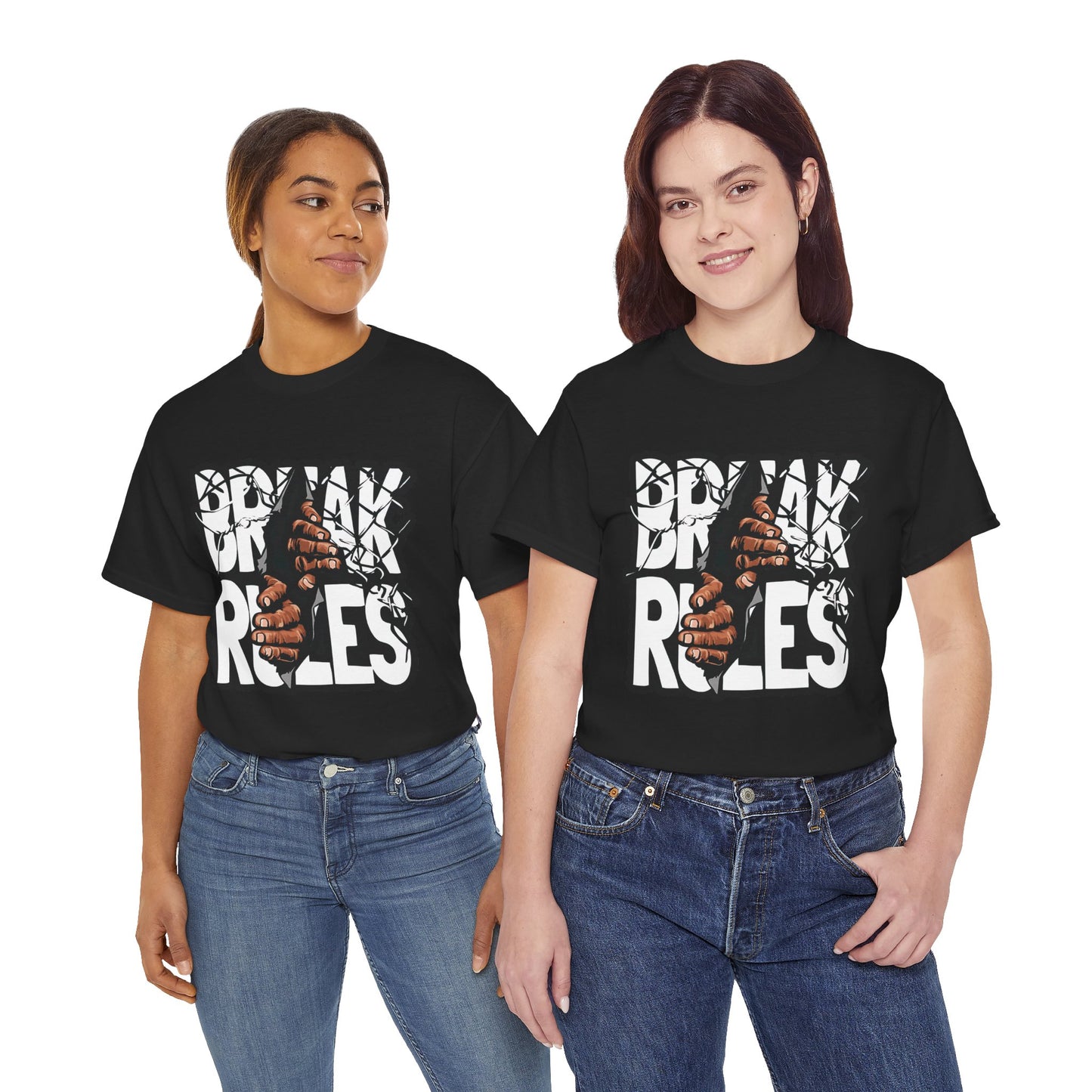 Break the Rules Typography T-Shirt Graphic Tee Motivational Streetwear