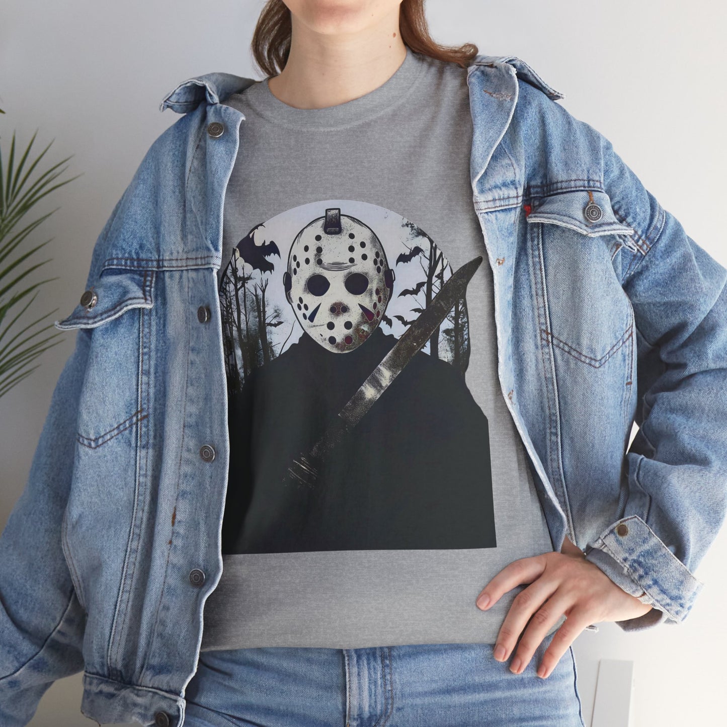 Halloween Horror Mask T-Shirt Michael Myer Mask Graphic Tee Spooky Movie Apparel