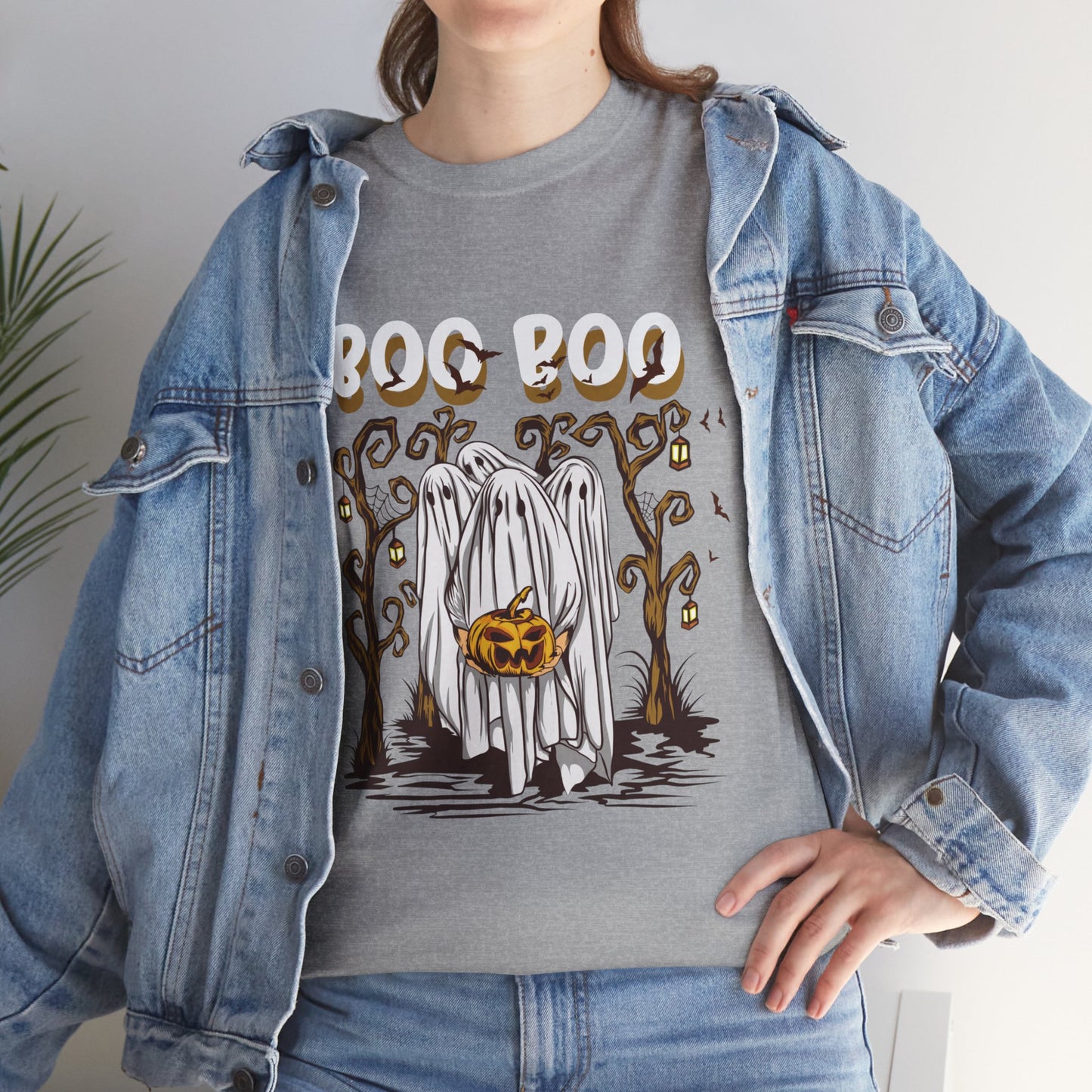 Boo T-Shirt Spooky Ghost Halloween Tee Fun Unisex Halloween Graphic Shirt Cute Ghost Design Unique Halloween Apparel