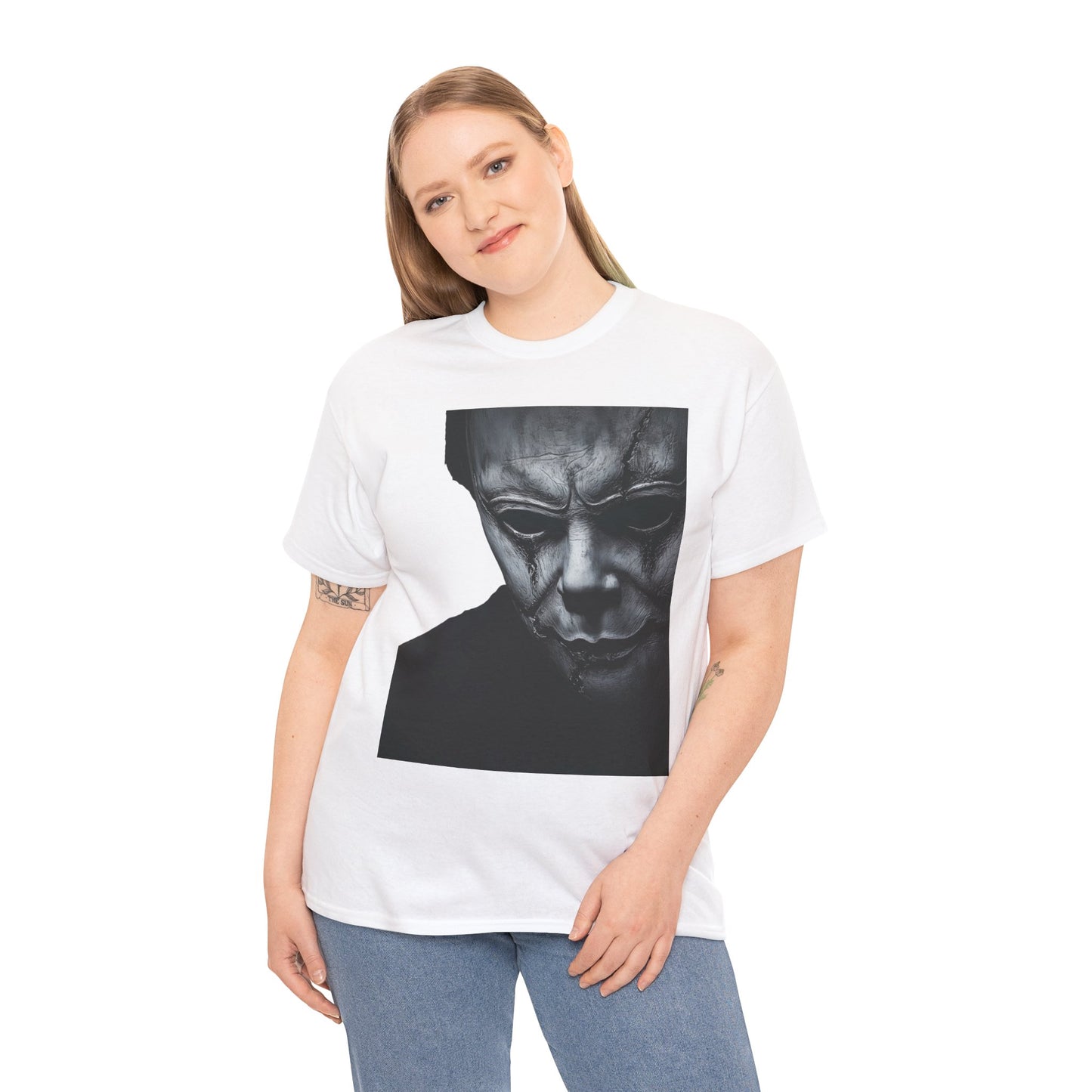 Michael Myers Tee, Halloween Graphic T-Shirt, Horror Mask Top, Unisex Cotton Tee