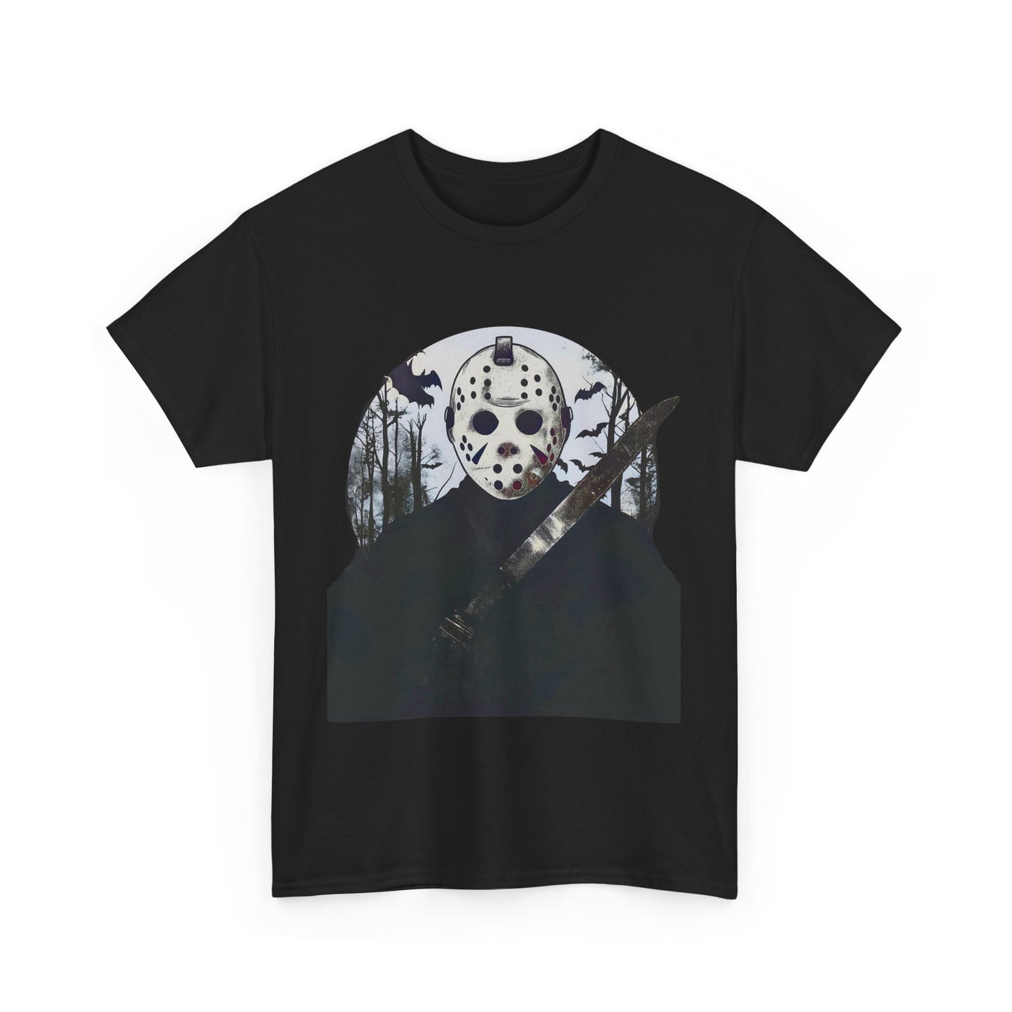 Halloween Horror Mask T-Shirt Michael Myer Mask Graphic Tee Spooky Movie Apparel