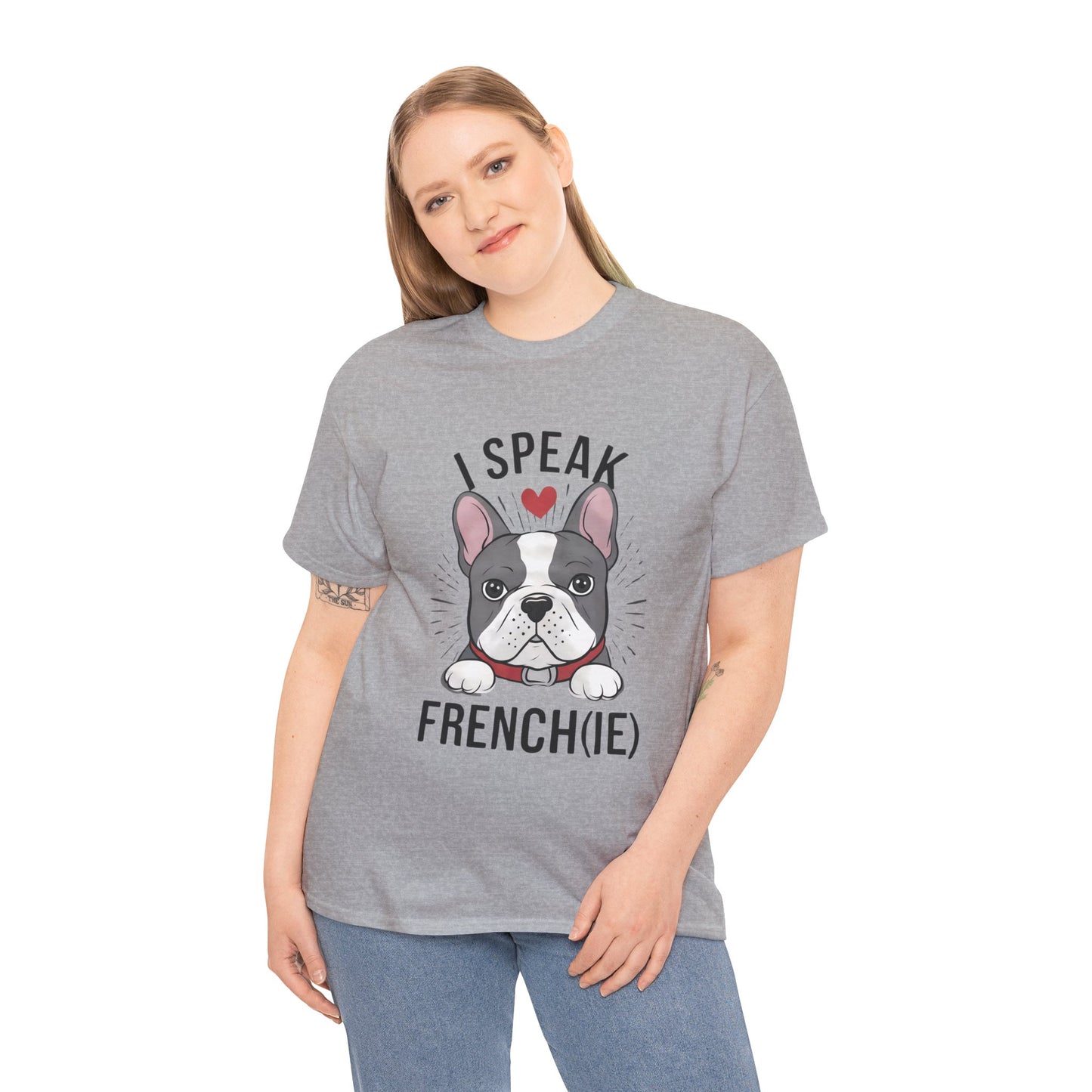 I Speak French(ie) T-Shirt Funny French Bulldog Lover Tee Unisex Casual Dog Lover Apparel Cute & Cool Gift Idea