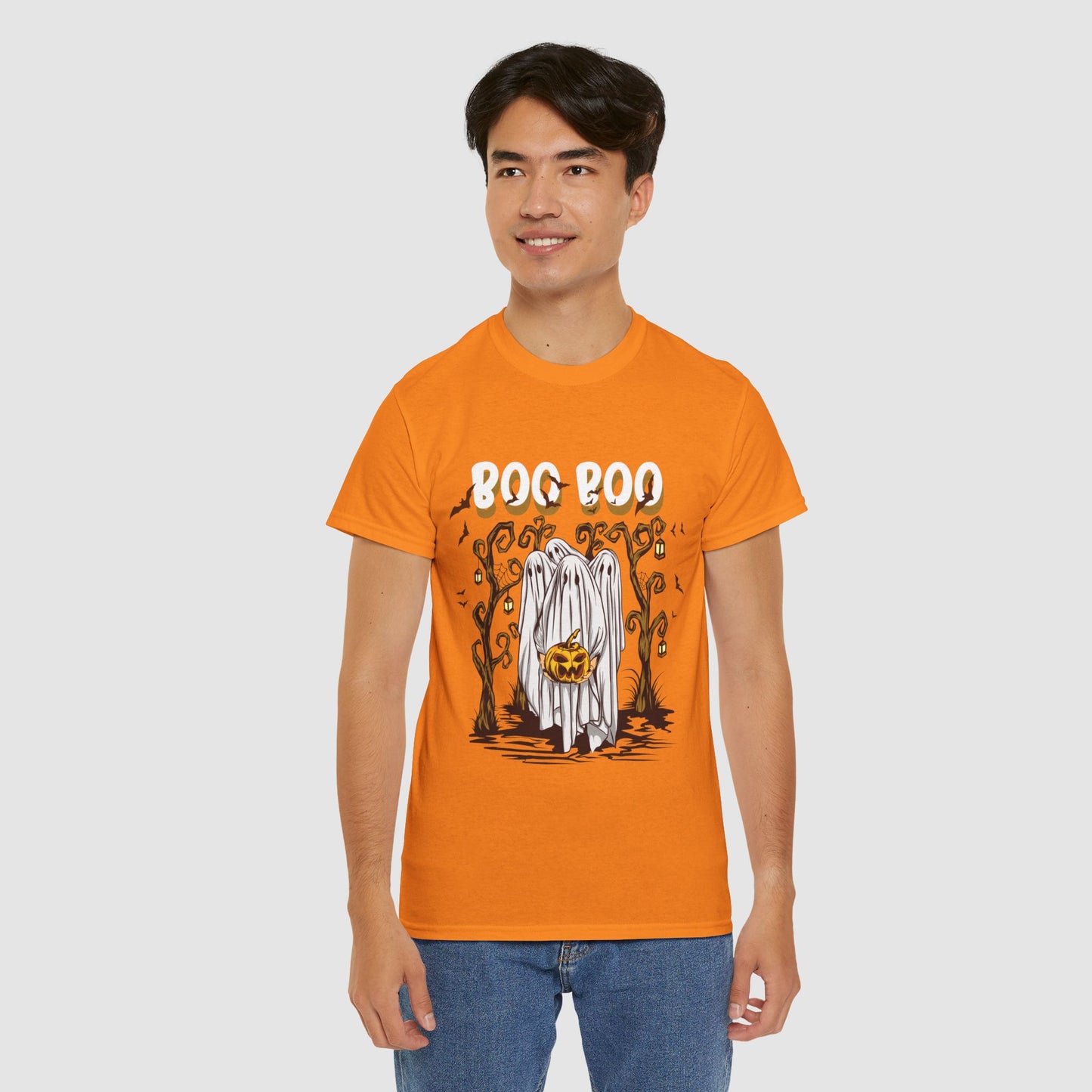 Boo T-Shirt Spooky Ghost Halloween Tee Fun Unisex Halloween Graphic Shirt Cute Ghost Design Unique Halloween Apparel