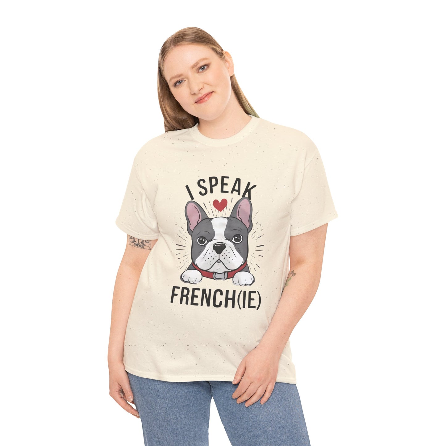 I Speak French(ie) T-Shirt Funny French Bulldog Lover Tee Unisex Casual Dog Lover Apparel Cute & Cool Gift Idea