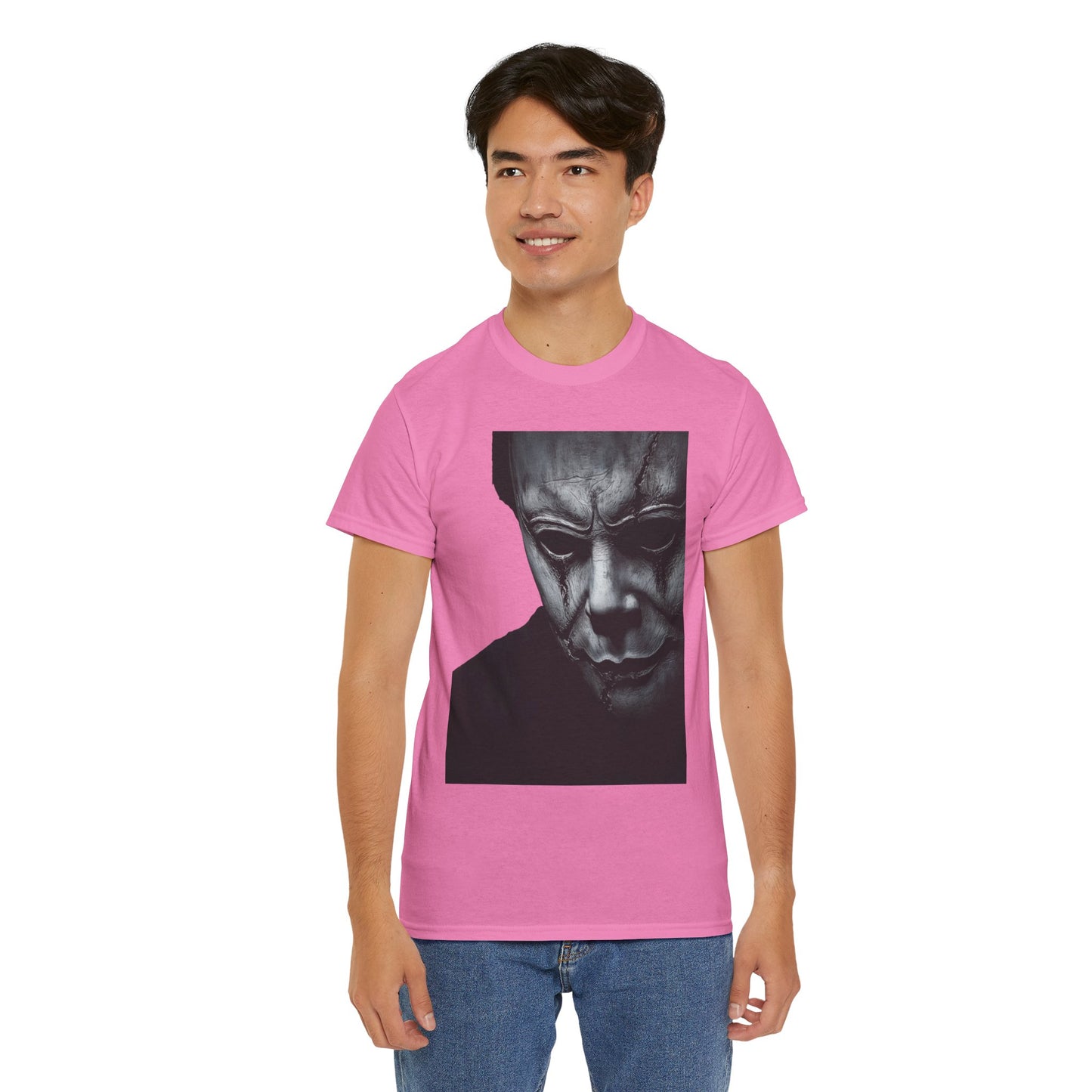 Michael Myers Tee, Halloween Graphic T-Shirt, Horror Mask Top, Unisex Cotton Tee