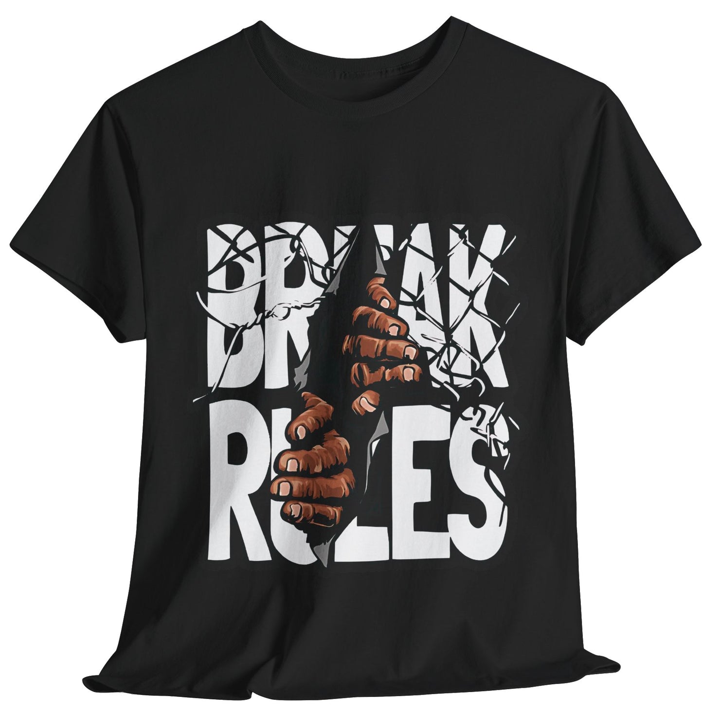 Break the Rules Typography T-Shirt Graphic Tee Motivational Streetwear