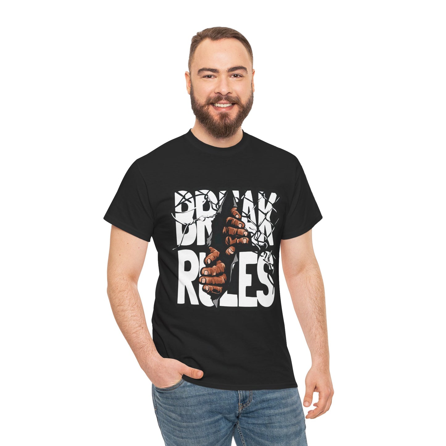 Break the Rules Typography T-Shirt Graphic Tee Motivational Streetwear