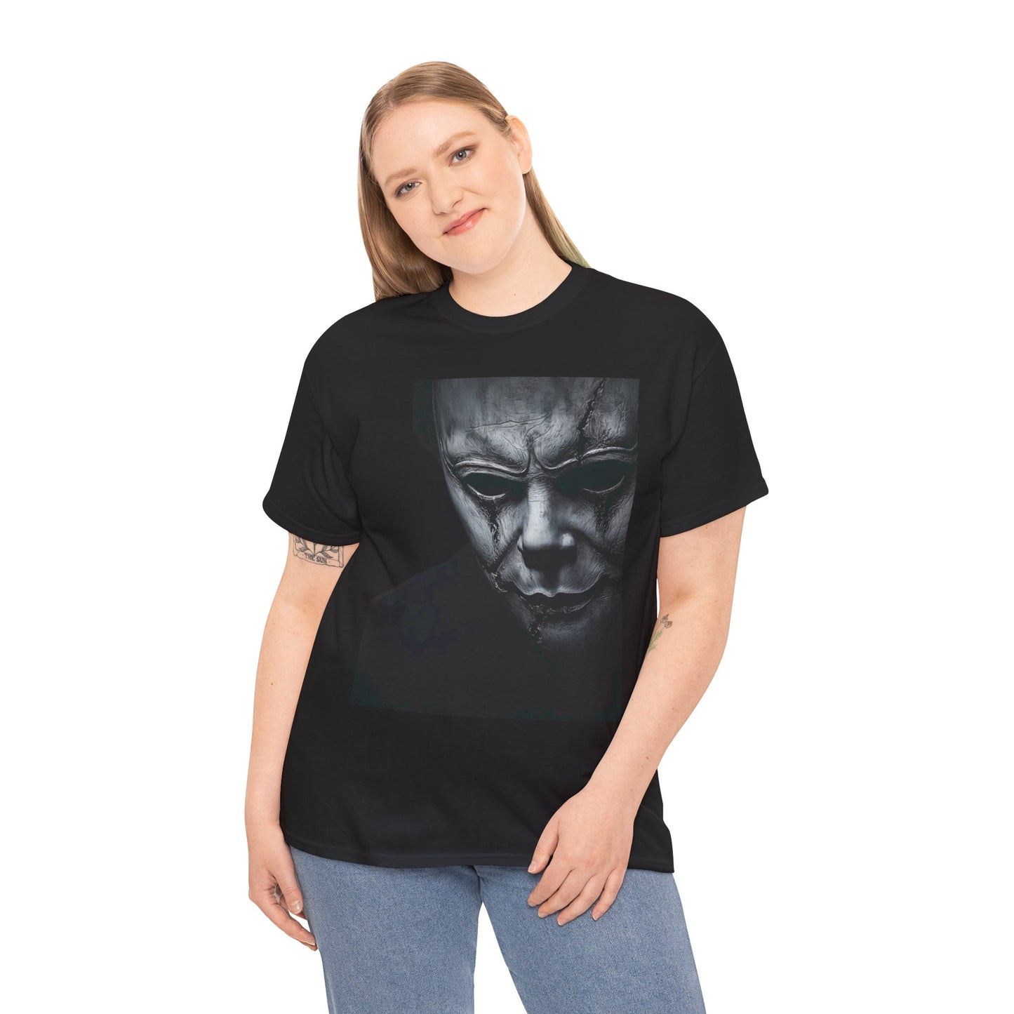 Michael Myers Tee, Halloween Graphic T-Shirt, Horror Mask Top, Unisex Cotton Tee