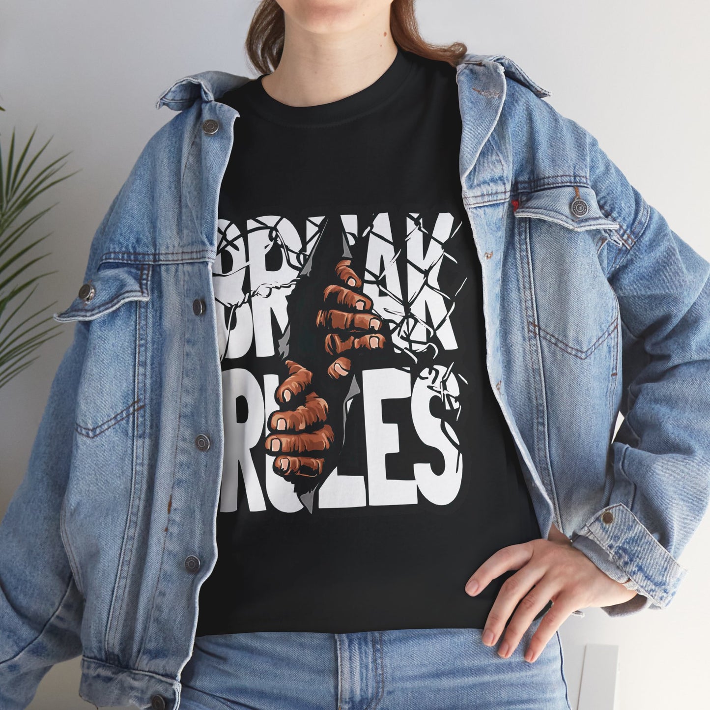 Break the Rules Typography T-Shirt Graphic Tee Motivational Streetwear