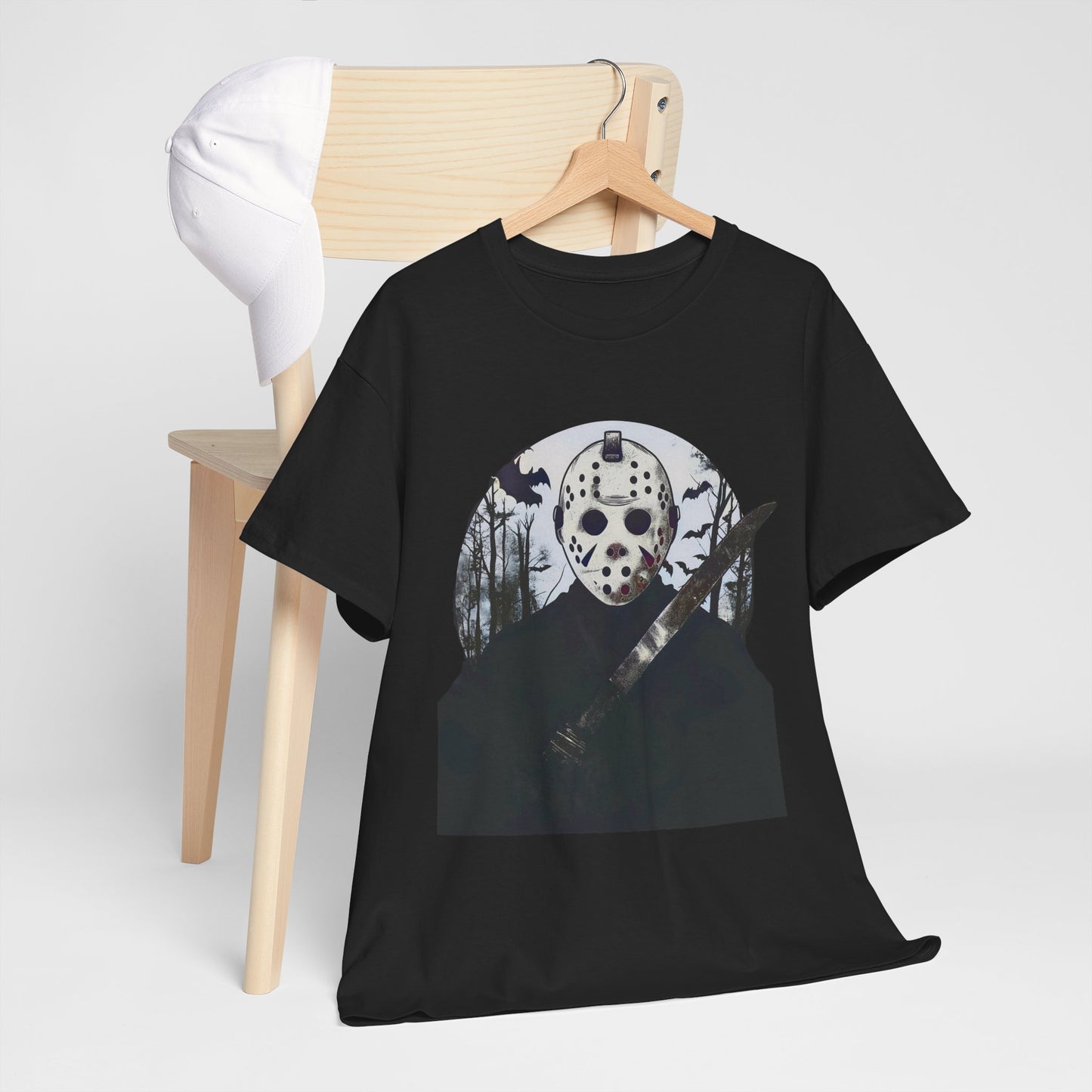 Halloween Horror Mask T-Shirt Michael Myer Mask Graphic Tee Spooky Movie Apparel