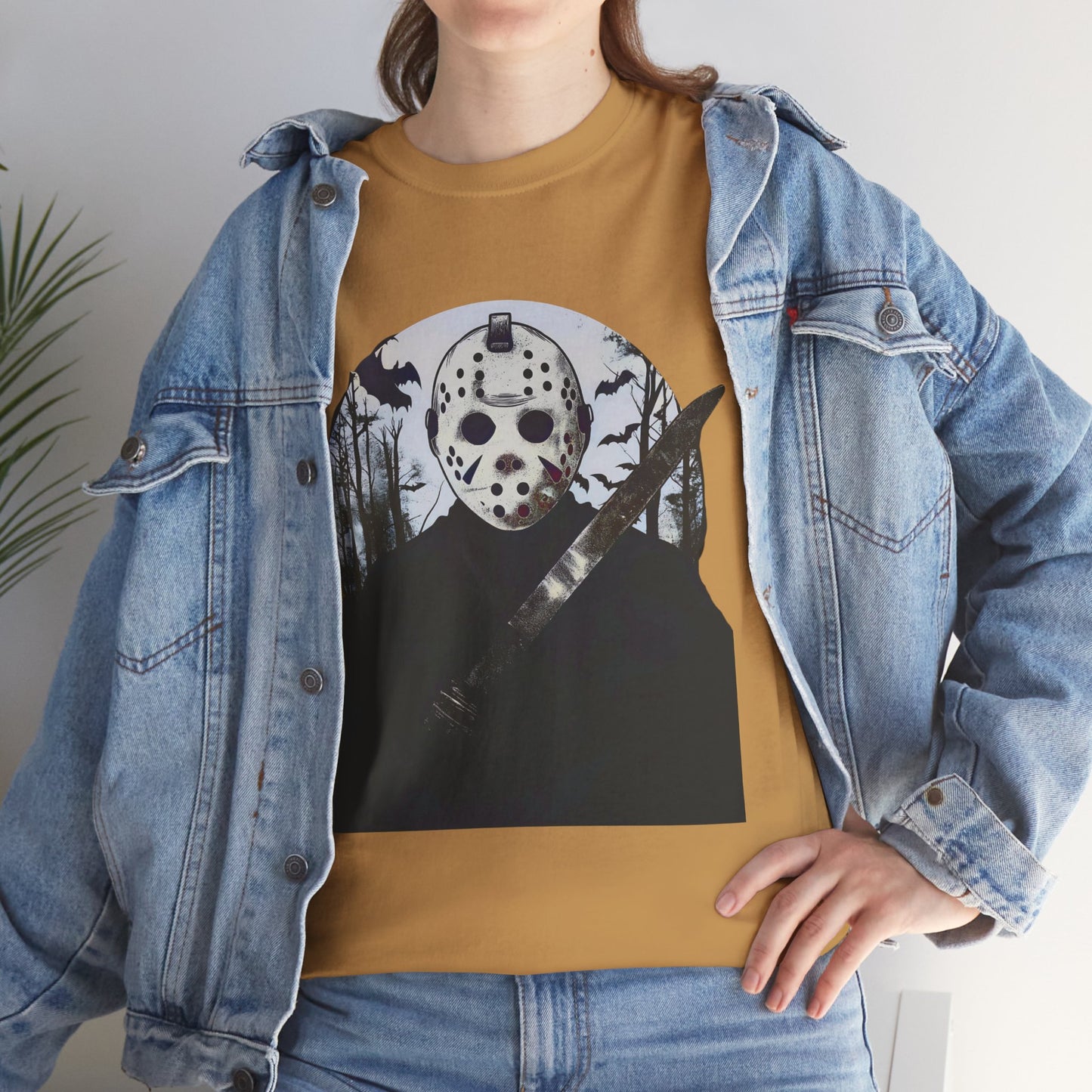 Halloween Horror Mask T-Shirt Michael Myer Mask Graphic Tee Spooky Movie Apparel