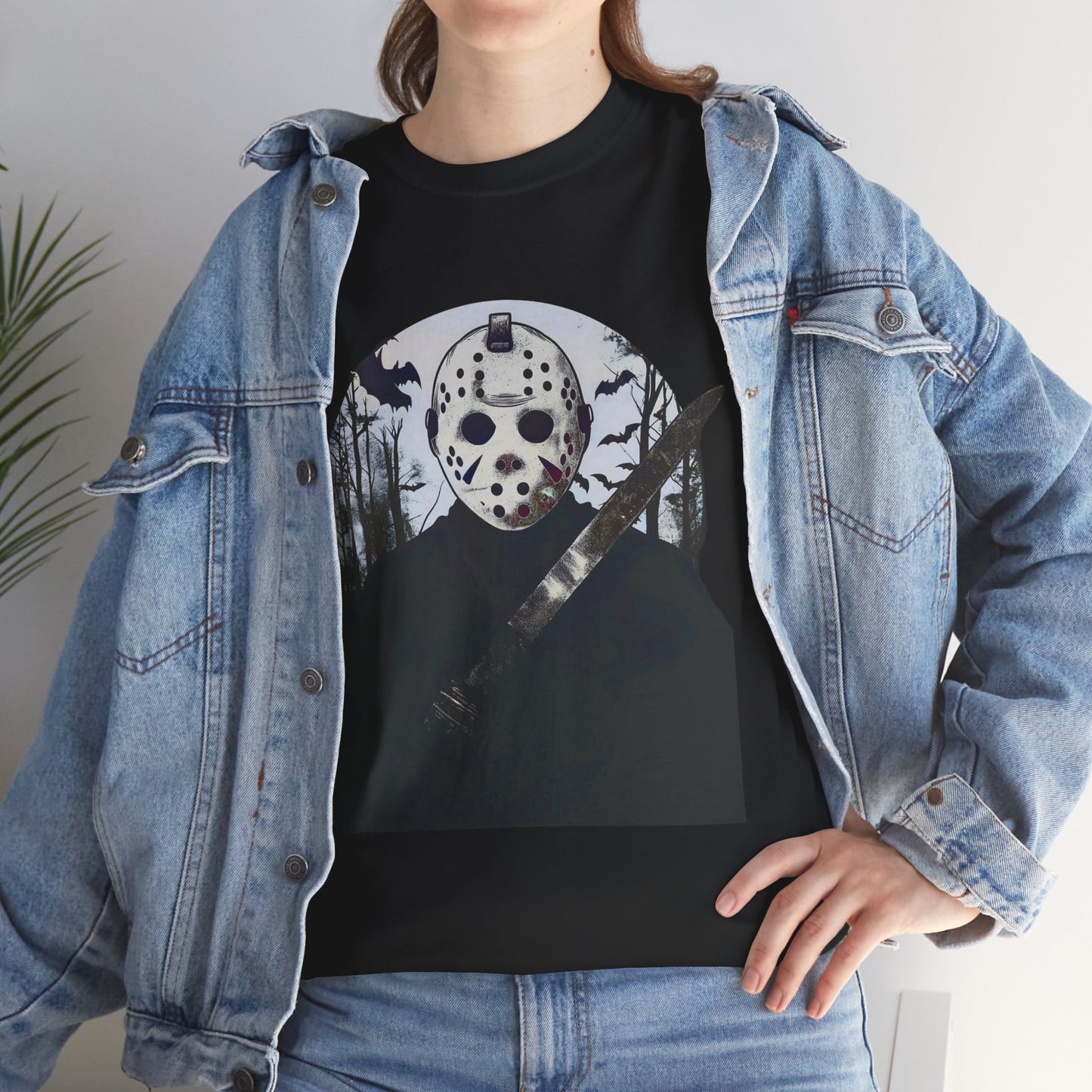 Halloween Horror Mask T-Shirt Michael Myer Mask Graphic Tee Spooky Movie Apparel