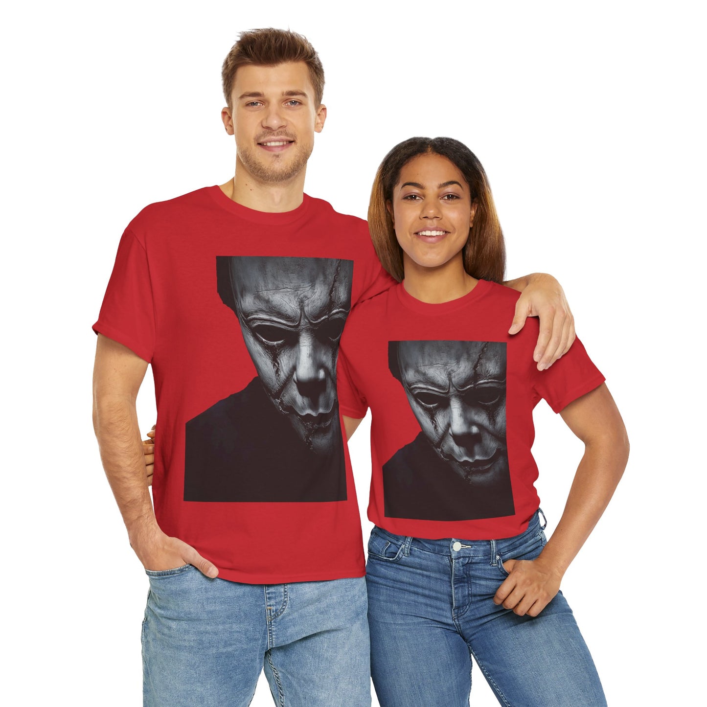 Michael Myers Tee, Halloween Graphic T-Shirt, Horror Mask Top, Unisex Cotton Tee