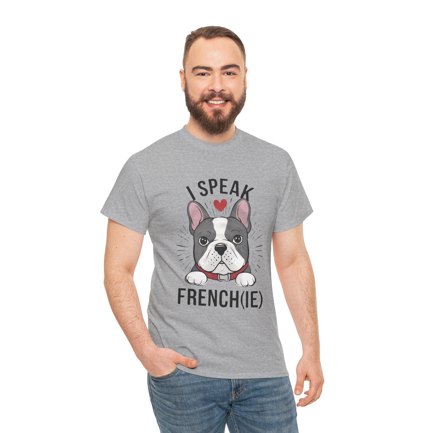 I Speak French(ie) T-Shirt Funny French Bulldog Lover Tee Unisex Casual Dog Lover Apparel Cute & Cool Gift Idea