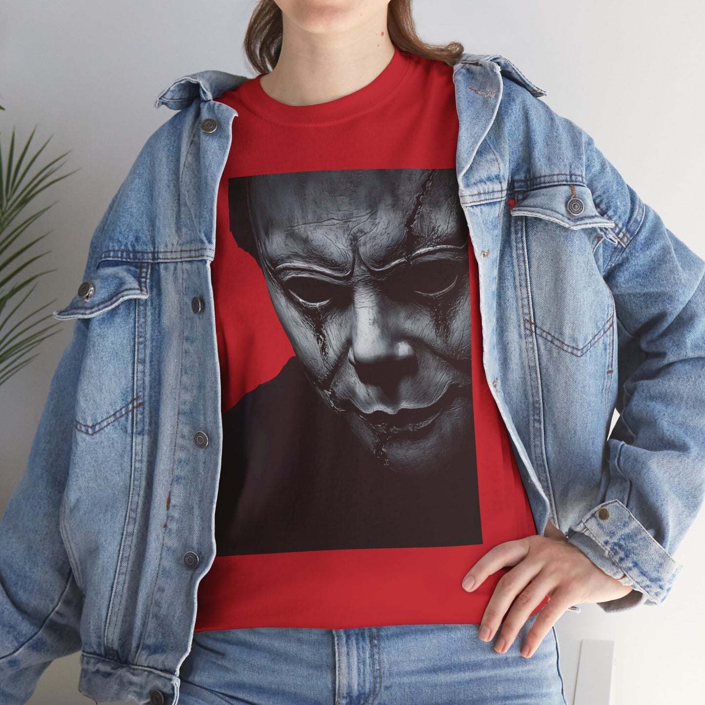 Michael Myers Tee, Halloween Graphic T-Shirt, Horror Mask Top, Unisex Cotton Tee