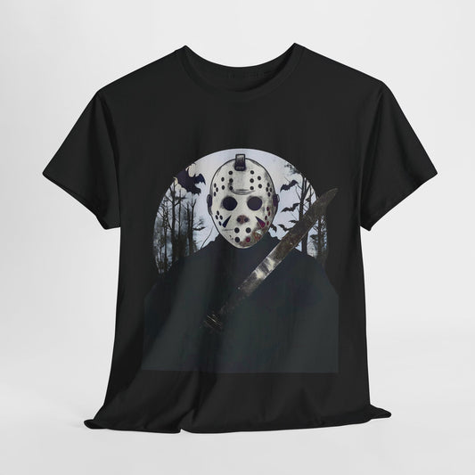 Halloween Horror Mask T-Shirt Michael Myer Mask Graphic Tee Spooky Movie Apparel