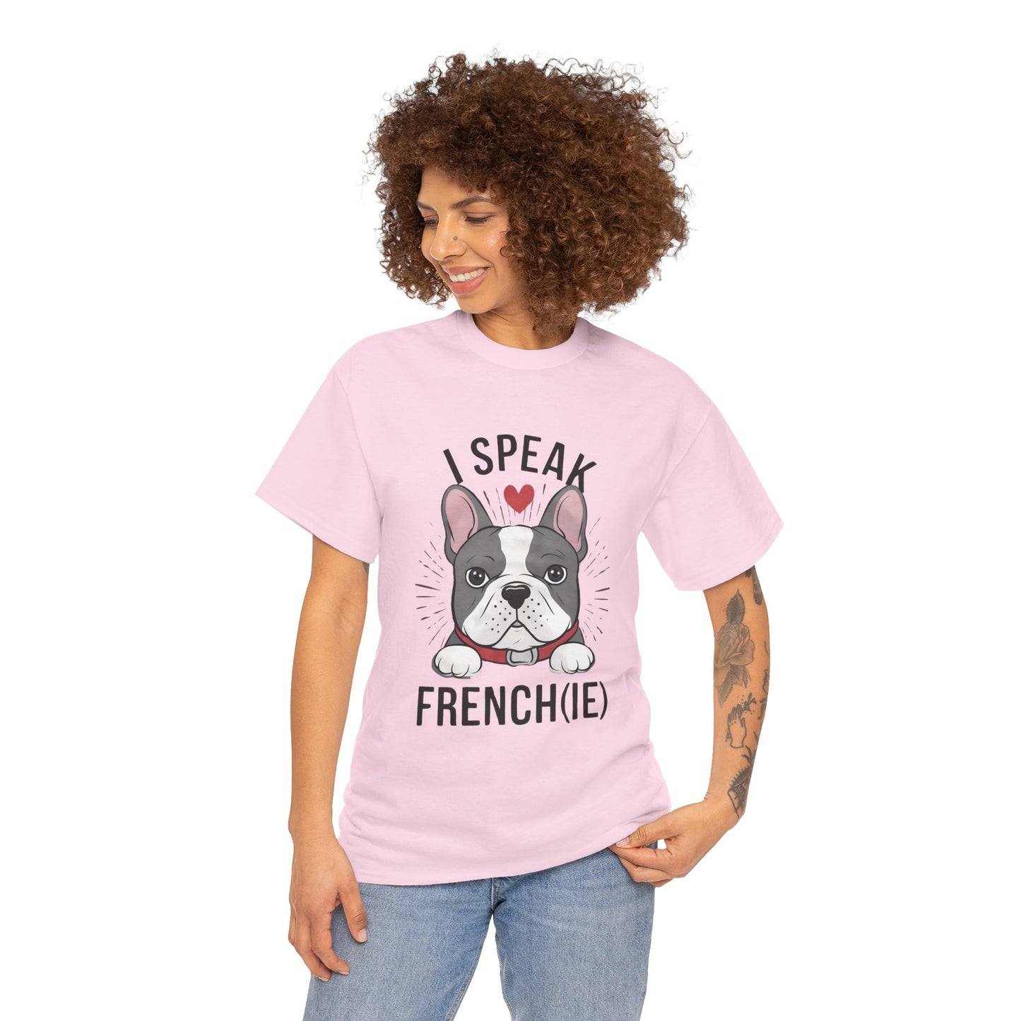 I Speak French(ie) T-Shirt Funny French Bulldog Lover Tee Unisex Casual Dog Lover Apparel Cute & Cool Gift Idea