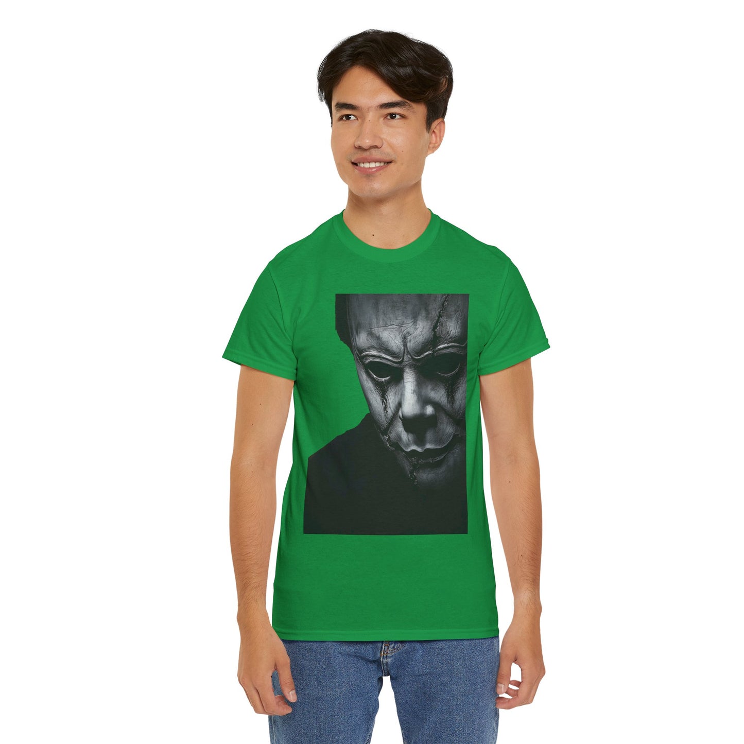 Michael Myers Tee, Halloween Graphic T-Shirt, Horror Mask Top, Unisex Cotton Tee