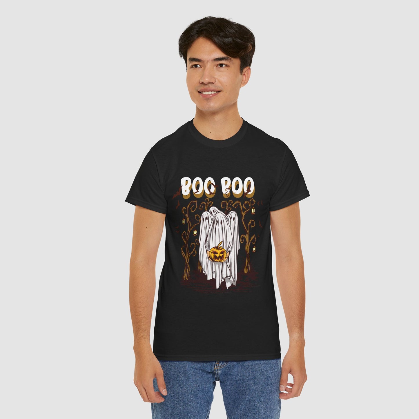 Boo T-Shirt Spooky Ghost Halloween Tee Fun Unisex Halloween Graphic Shirt Cute Ghost Design Unique Halloween Apparel