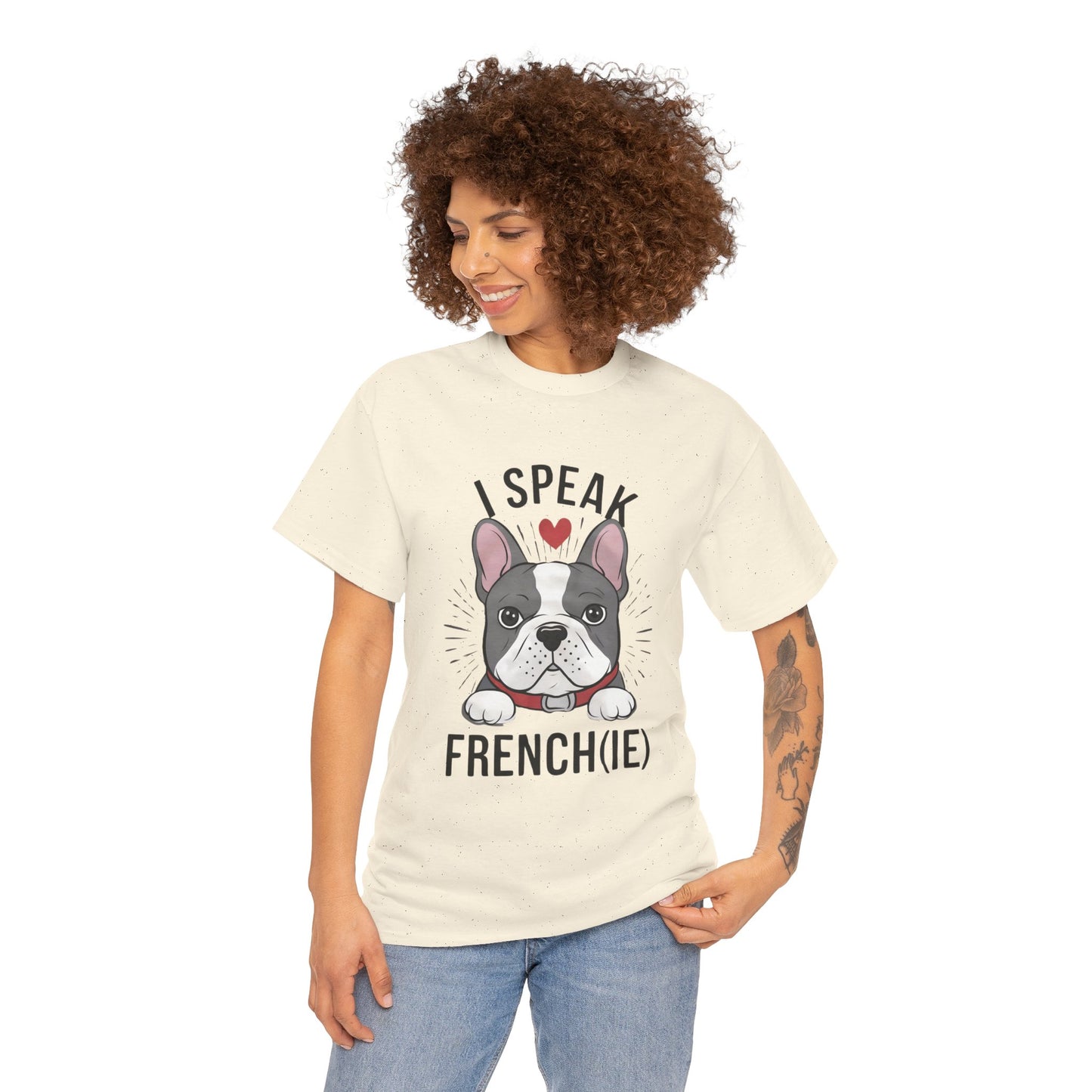 I Speak French(ie) T-Shirt Funny French Bulldog Lover Tee Unisex Casual Dog Lover Apparel Cute & Cool Gift Idea