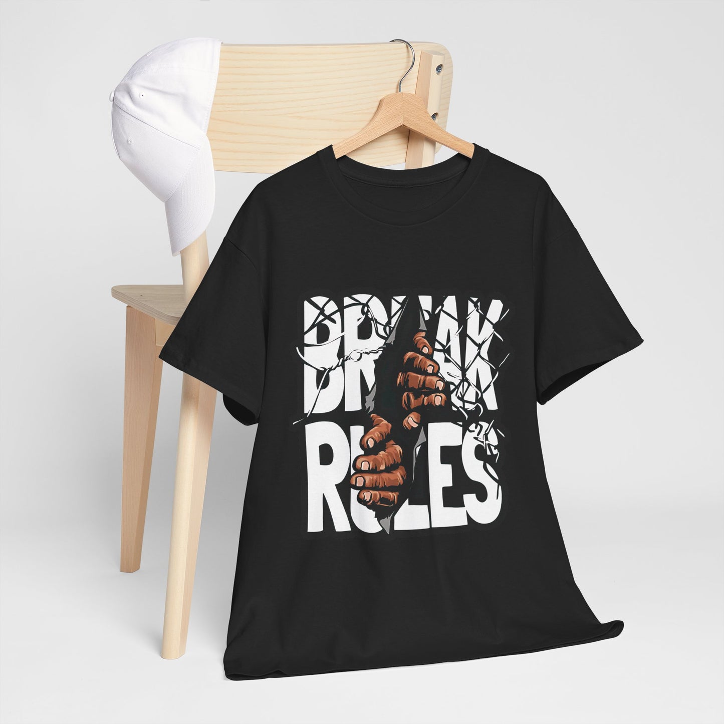 Break the Rules Typography T-Shirt Graphic Tee Motivational Streetwear