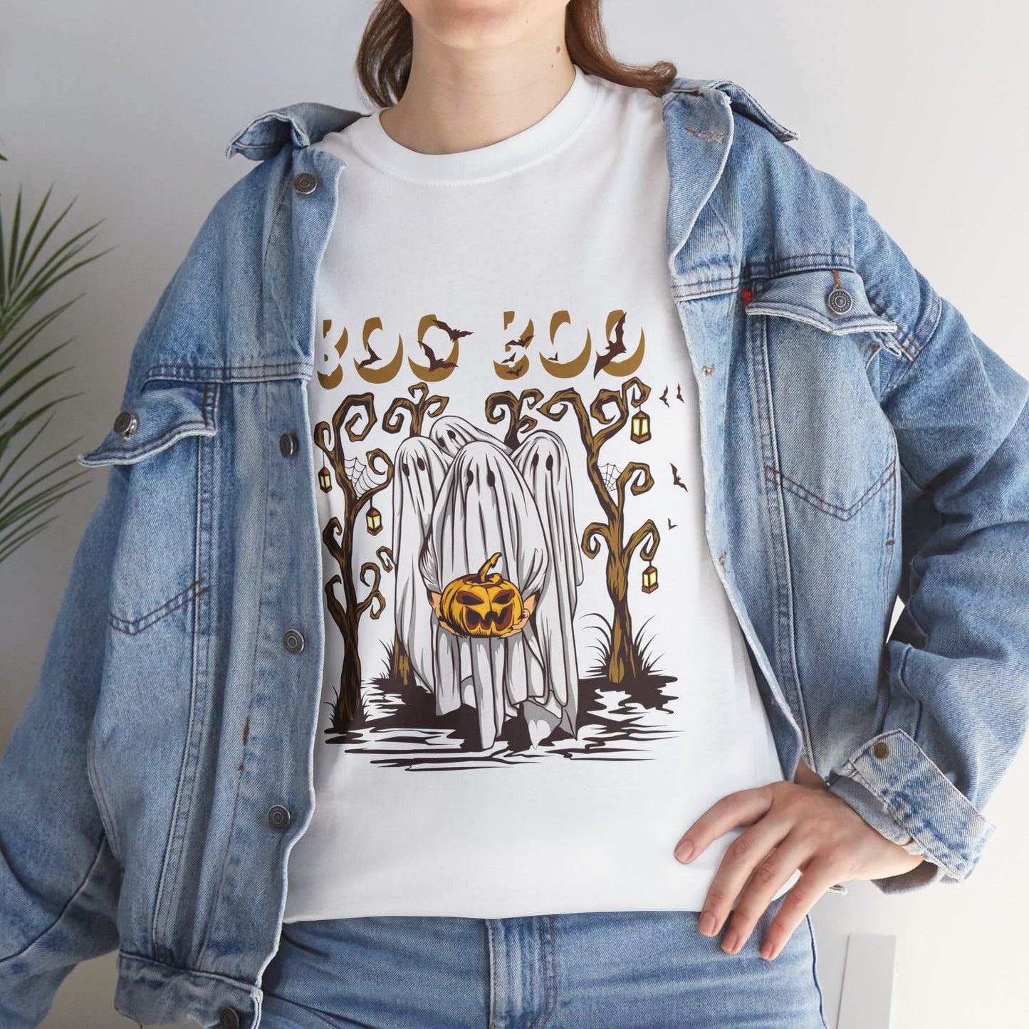 Boo T-Shirt Spooky Ghost Halloween Tee Fun Unisex Halloween Graphic Shirt Cute Ghost Design Unique Halloween Apparel